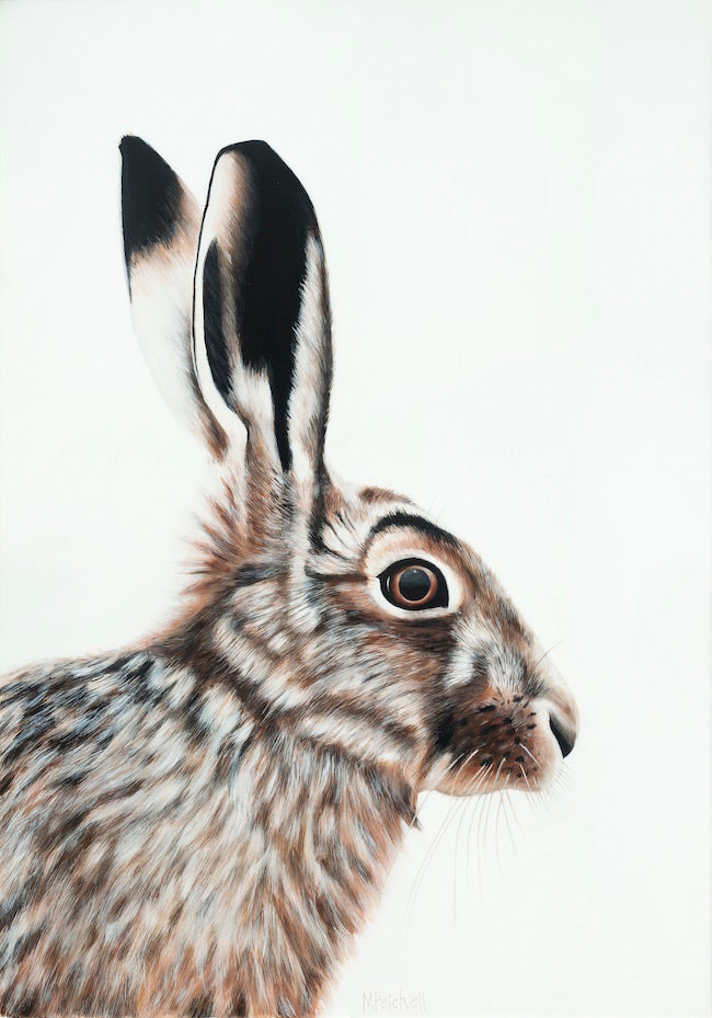 rabbit original painting , acrylic on canvas rabbit portrait