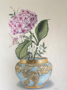 Hydrangea in Galle Bowl Original Painting