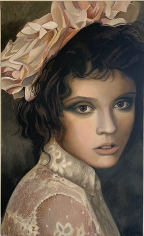 Portrait with flower hat