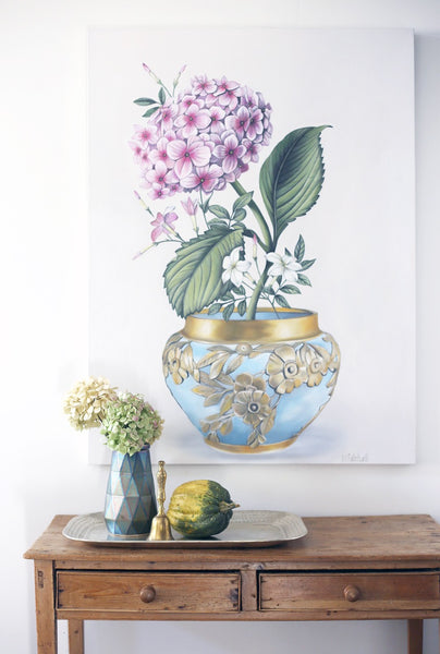 Hydrangea in Antique Bowl Art Print