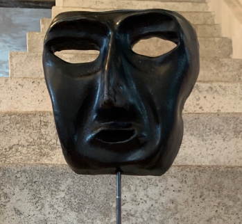 Venetian Mask Sculpture on Plinth