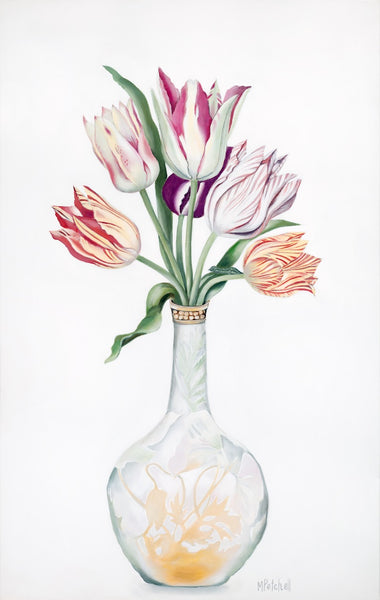 Tulips in Galle Cameo Vase Art Print