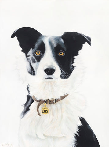 farm dog, dog art print , margaret petchell artist